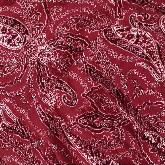Free People Mirage Paisley Maxi Dress Red Mix Print Empire Waist Back Tie - Picture 7 of 8